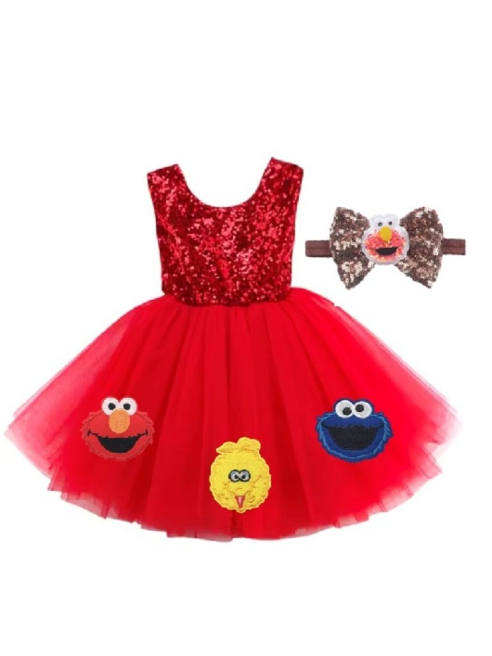 Elmo Dress Smash Cake First Birthday Cookie Monster Clothes Sesame Street Dress